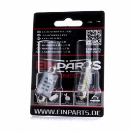 C10W LED Ĺžiarovky (24 x SMD 3014) 42mm 6000K s ĹĄoĹĄovkou