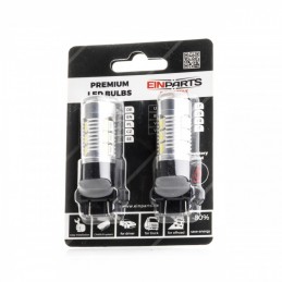 P27/7W LED ĹžĂĄrovky (22 x SMD 5730) 6000K/oranĹžovĂĄ CANBUS DRL+ Blinkr