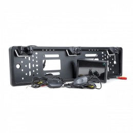 Rear License Plate Frame Backup Camera with 2 sensors and monitor 5 inches (wireless)