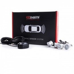 BUZZER ParkovacĂ­ Asistent s Reproduktorom (4 striebristĂŠ senzory)