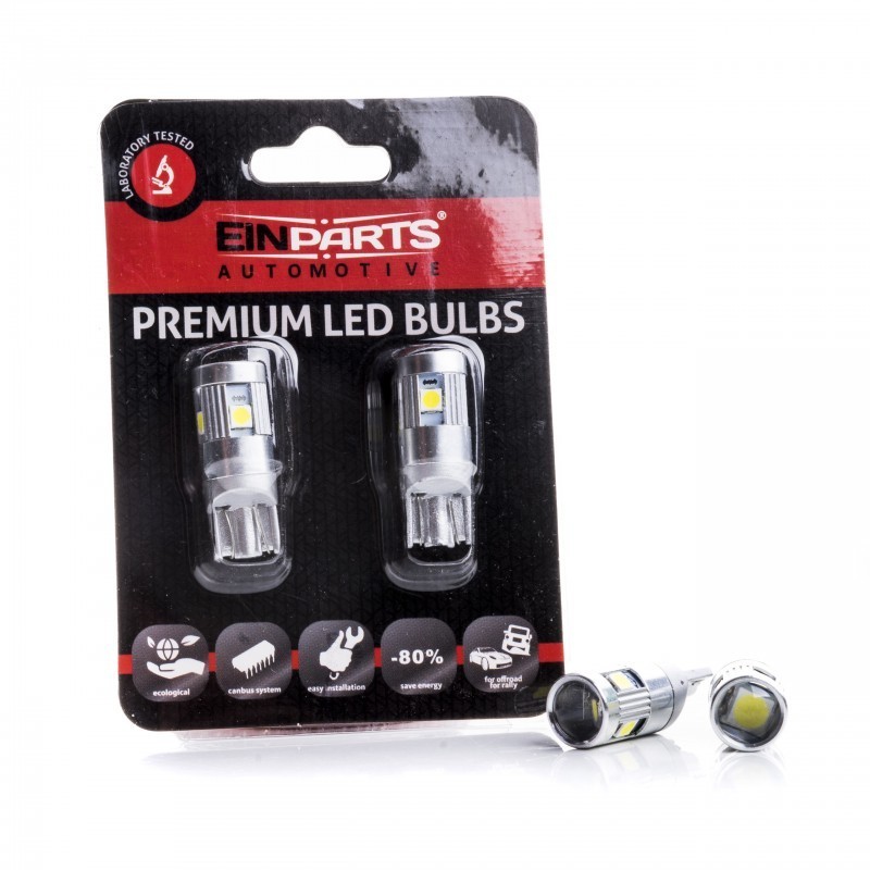 Road making process pamper break down W5W LED bulbs (5 x PHILIPS SMD 3030) 6000K CANBUS