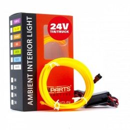 LED svetlovodnĂ˝ pĂĄsik 2m (jantĂĄr) 24V