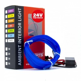 LED svetlovodnĂ˝ pĂĄsik 3m (modrĂ˝) 24V