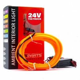 LED svetlovodnĂ˝ pĂĄsik 5m (oranĹžovĂ˝) 24V