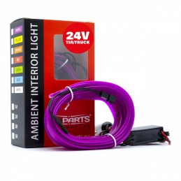 LED svetlovodnĂ˝ pĂĄsik 5m (fialovĂ˝) 24V