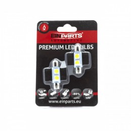 C3W LED Ĺžiarovky (2 x SMD 4014) 28mm 5000K CANBUS